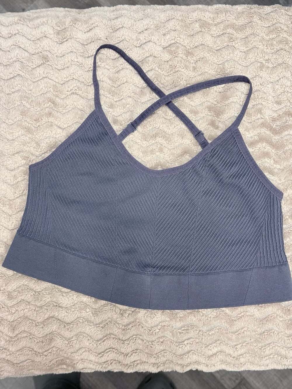 ThirdLove Soft Ribbed Strappy Sports Bra, Dusty Iris Wash